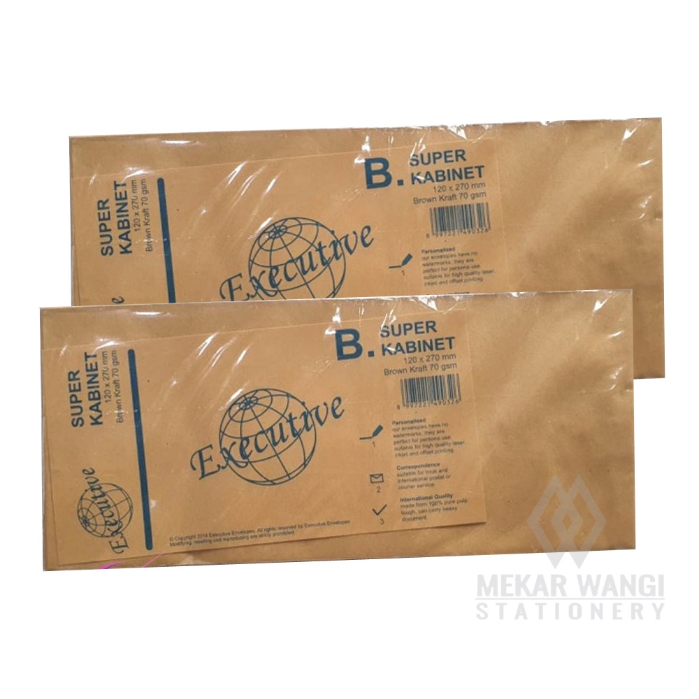 

Amplop Coklat Polos Ukuran Super Kabinet B tanpa Lem Merk Executive