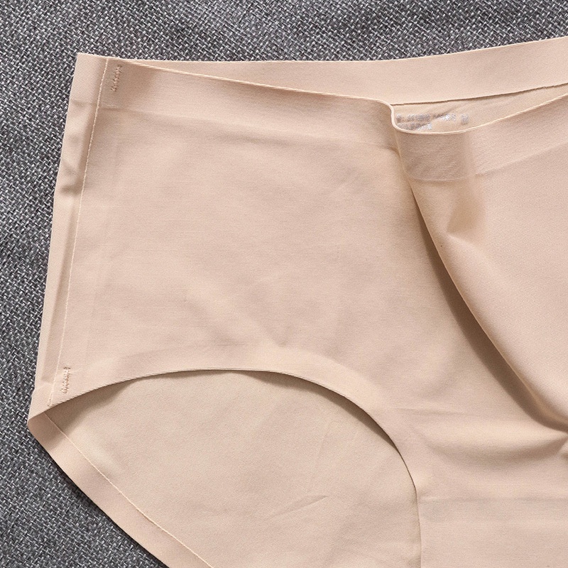 Gobra ♕ PW005 Celana Dalam Wanita Seamless Sutra ori Brief Breathable Mid Waist CD Ice Silk Sutra Lembut Wanita Bahan Nyaman Anti Nyeplak Tanpa Jahitan Import