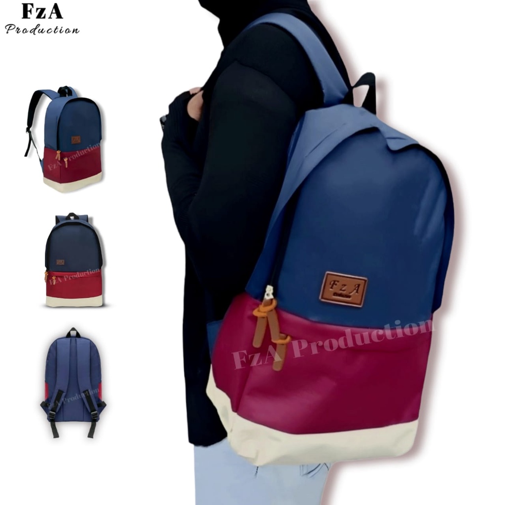 Tas Ransel Distro Kasual Pria Wanita Tas Ransel Laptop Tas Punggung Backpack Original FzA Free Dompet Sakko HP