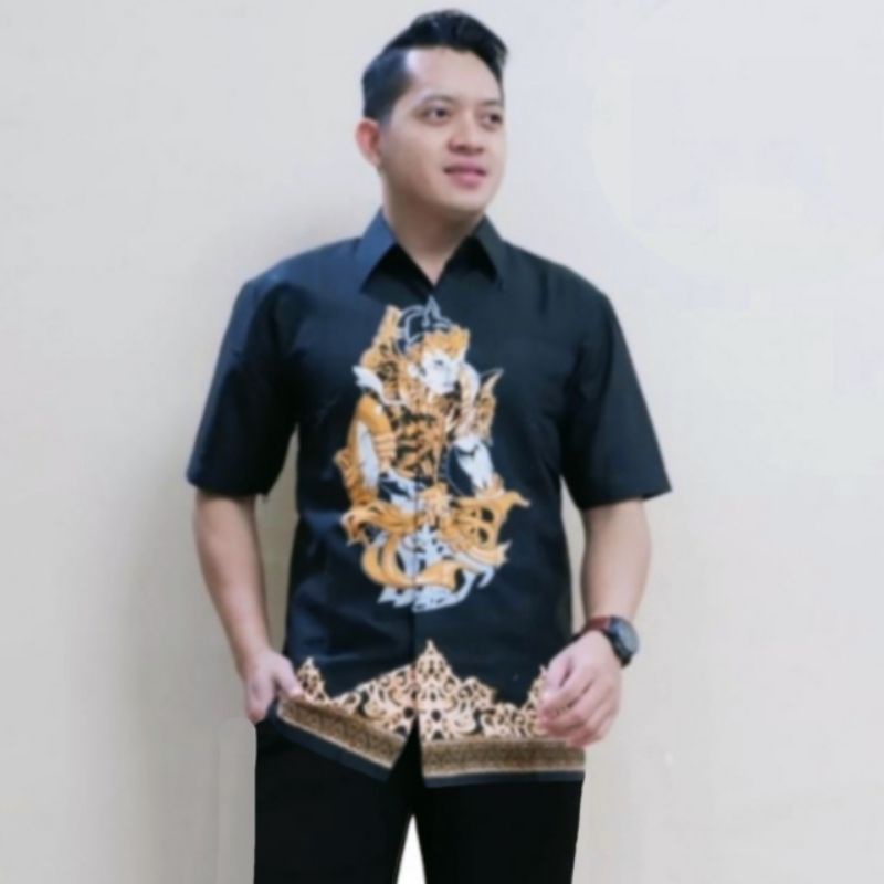 Kemeja Batik Pria Lengan Panjang  Hem Pendek Murah Baju Atasan Cowok Modern Terbaru Formal Casual La
