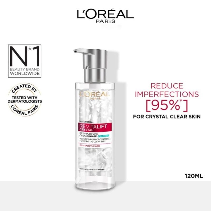 LOREAL Revitalift Crystal Deep Purifying Cleansing Gel 120ml | Make Up Remover BY AILIN