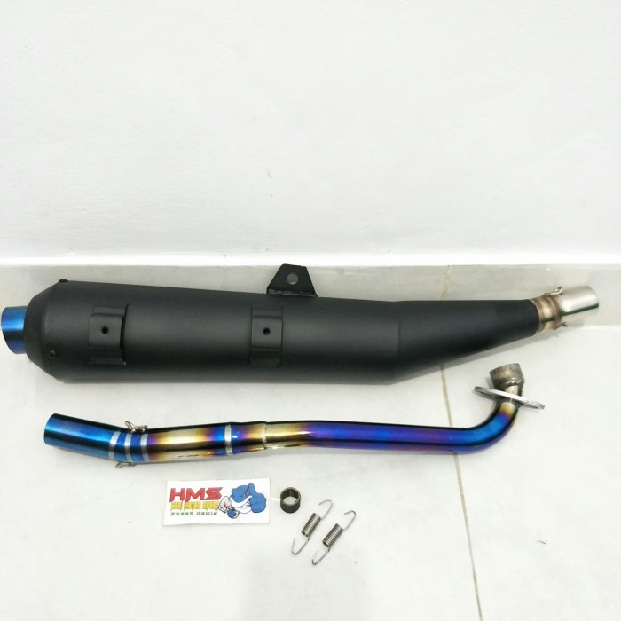 Knalpot Tsukigi Revo Absolud-Blade-Revo New Leher Pelangi Blue Stenlis