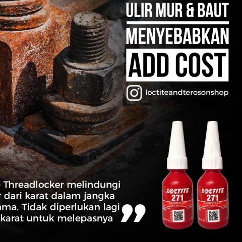 

LEM BAUT LOCTITE 271 THREADLOCKER 10ML MENGUNCI IKATAN BAUT DAN MUR