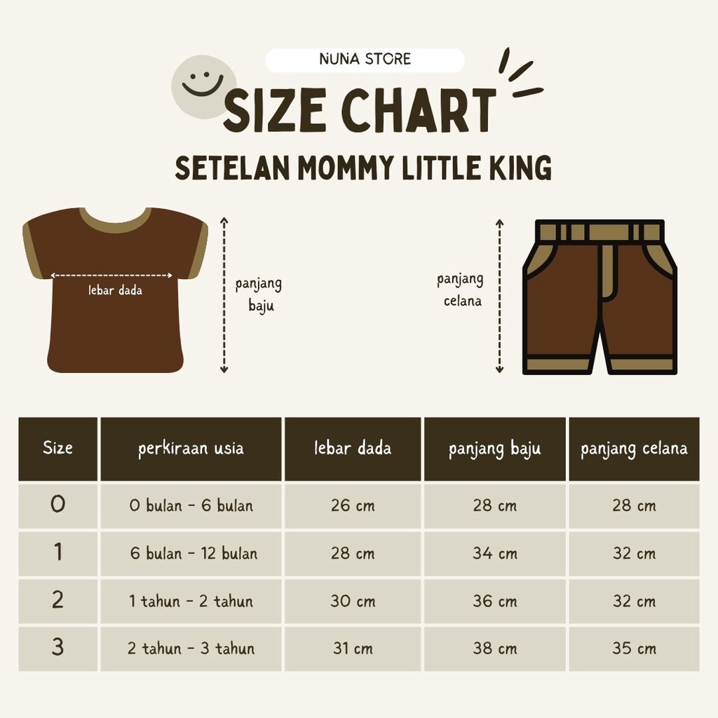Nuna Store Motif Mommy's Little King / Setelan Baju Bayi/Anak Laki-laki cowok Usia 6 Bulan - 3 Tahun Baju