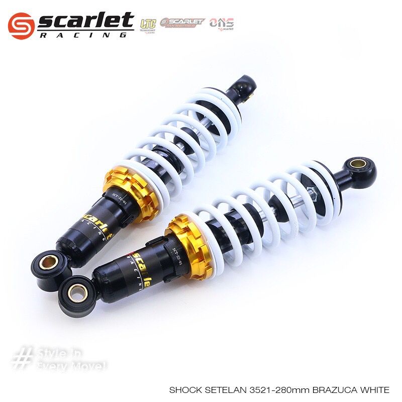 Shockbreaker SCARLET 280 320 340 360 BRAZUCA 3521 Shock absorber SKOK SHOCKBREAKER UNIVERSAL ALL MOTOR BEBEK MOTOR BESAR PEREDAM KEJUT ALL MOTOR SEGALA MOTOR