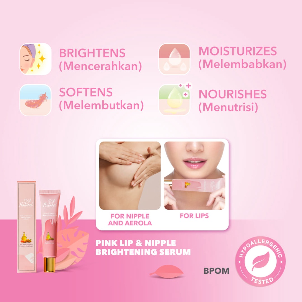 SA Naturel Brightening Stretch Mark Cream - Pink Lip Nipple Serum &amp; Deodorant Anti Perspirant ✓BPOM ✓Ori