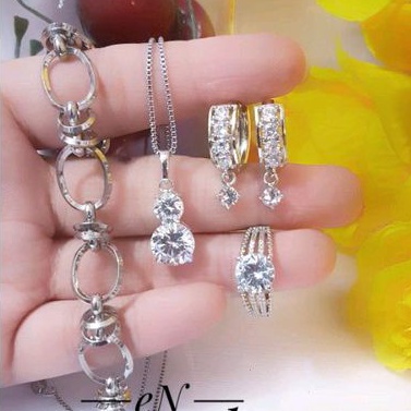 Xuping Set Perhiasan Wanita Warna Silver 289222