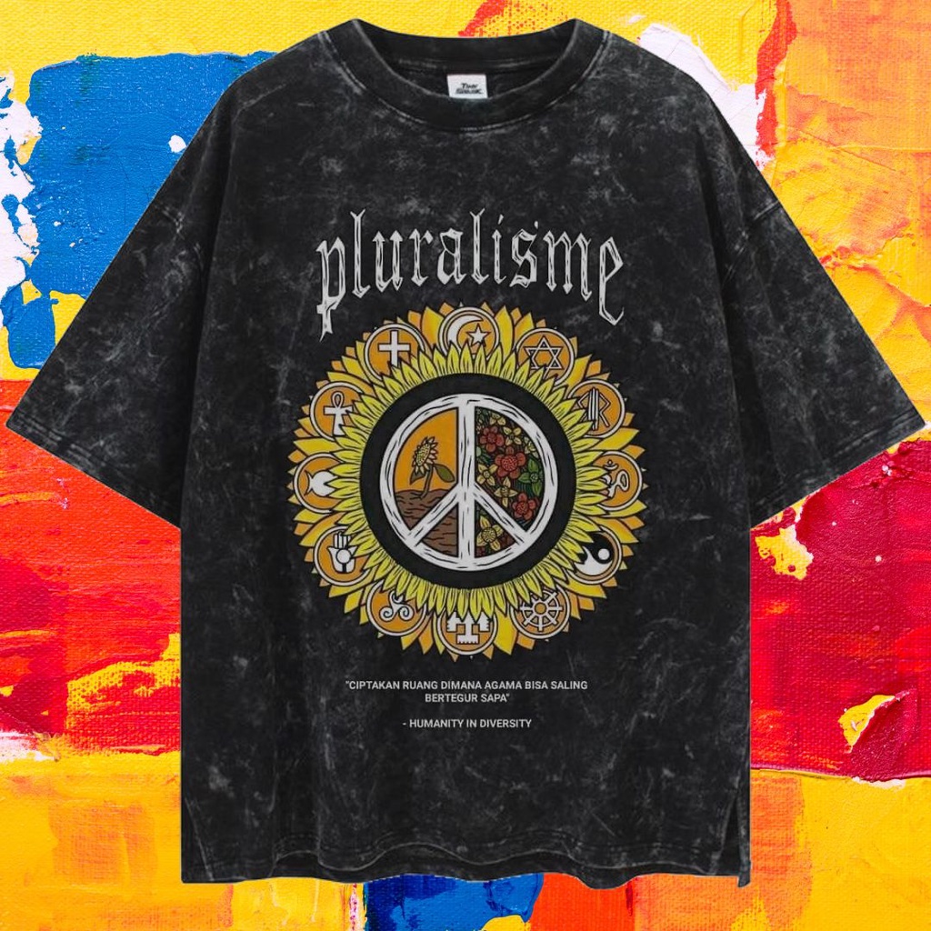 LASTHOPE 'PLURALISME' OVERSIZE WASHING TSHIRT / BAJU KAOS ATASAN TSHIRT TEE WASHING ACID WASHED STON