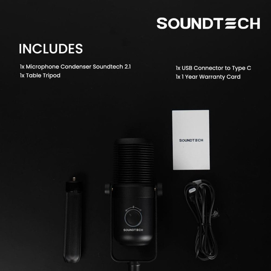 Soundtech 2.1 USB Condenser Microphone Cardioid for PC