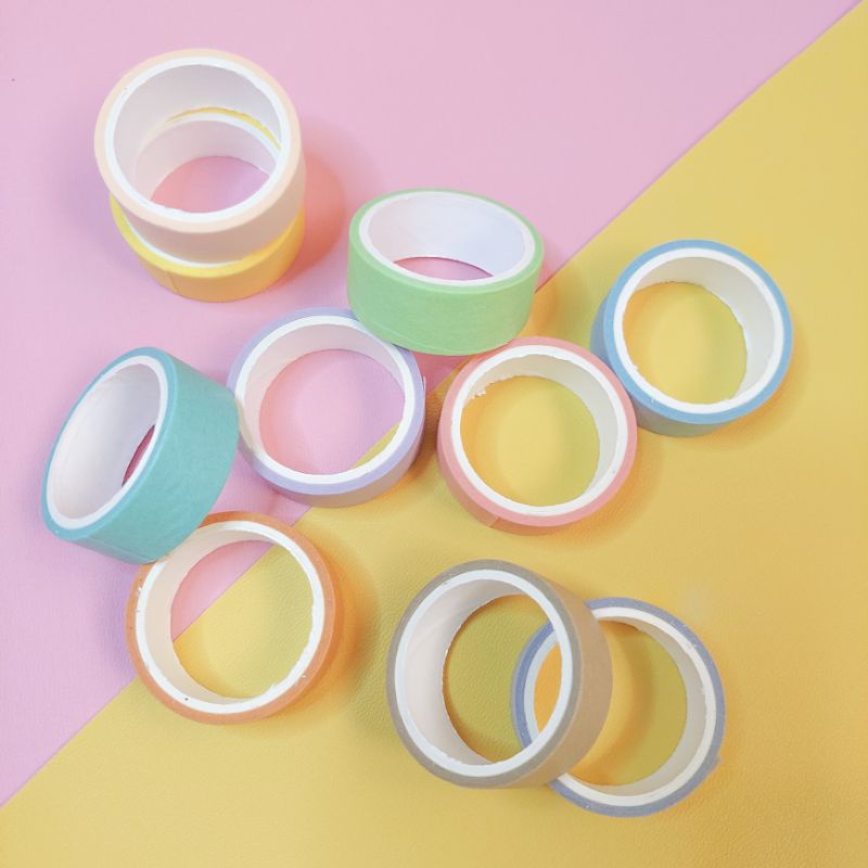 washi tape solasi kertas warna pastel