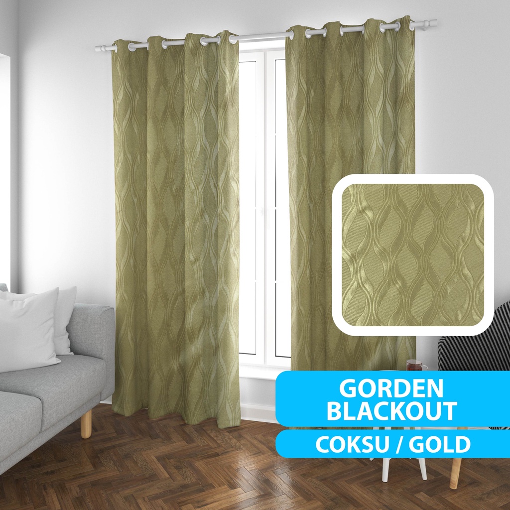 Gorden Blackout Import Mewah Coklat Tua 12 Lubang Lebar 135 Cm - Hordeng - Korden - Horden - Gordeng - Tirai - Gordyn - Curtain - Ordeng Jendela Polos Minimalis