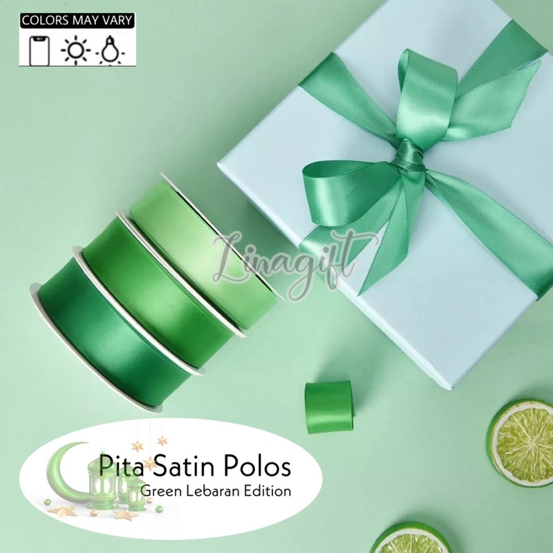 ( 3 Meter ) PITA SATIN IMPORT POLOS 25MM / 40MM / 50MM - 2 IN / 5 CM / 1.5 INCH - PITA SATEN TAIWAN SATEEN / PITA KADO / SILK GIFT RIBBON 11/2IN