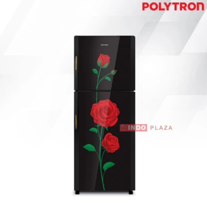 KULKAS POLYTRON 2 PINTU PRM-21DRX MODEL BUNGA KACA NEW SEPT 2022