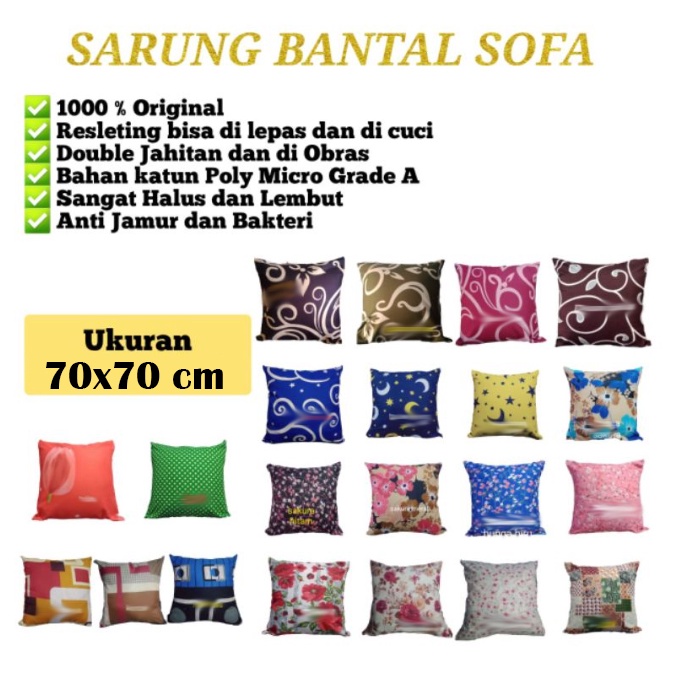 Sarung Bantal Lantai Santai Sofa Ukuran 70x70 Besar Jumbo Motif Karakter Murah