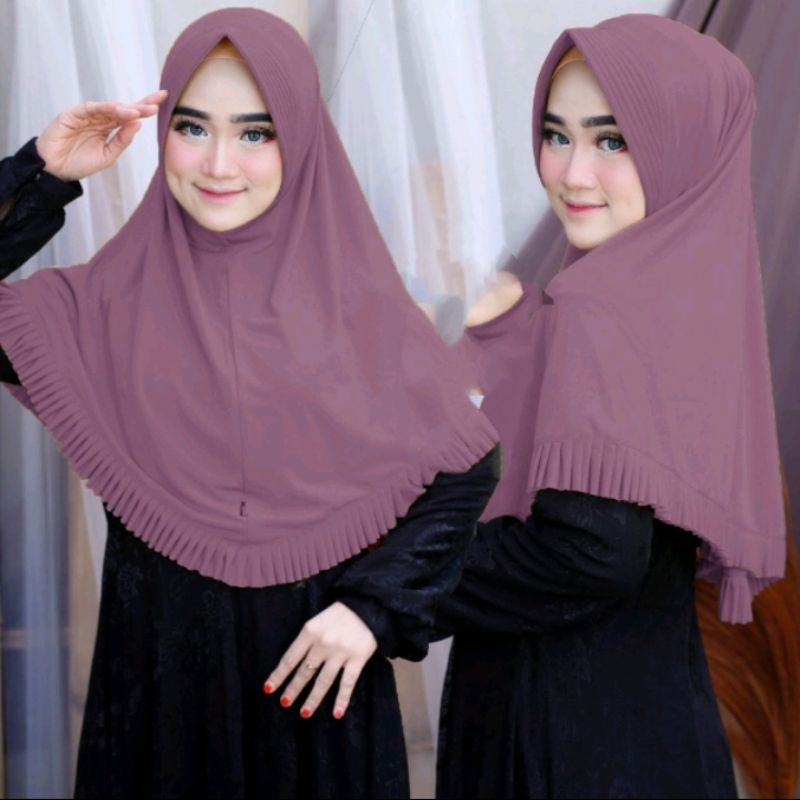 SALE ‼️Hijab instan Jersey Rempel/plisket bawah