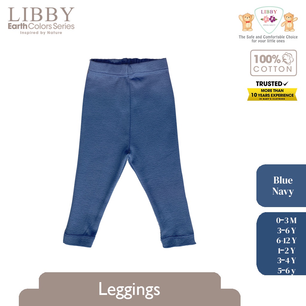 Libby Legging 0-6 Tahun Earth Colors Unisex - Celana Panjang Leging Bayi dan Anak Leggings Warna Polos SNI