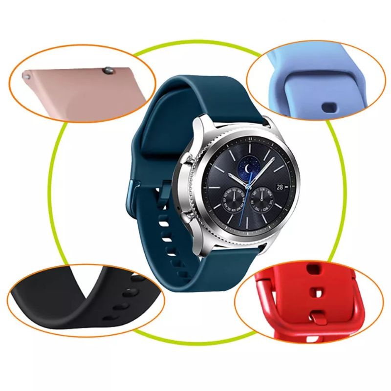 Strap Silikon 20mm 22mm Tali Jam Tangan Huawei Watch GT2 GT3 46mm 42mm Amazfit GTR GTS Bip