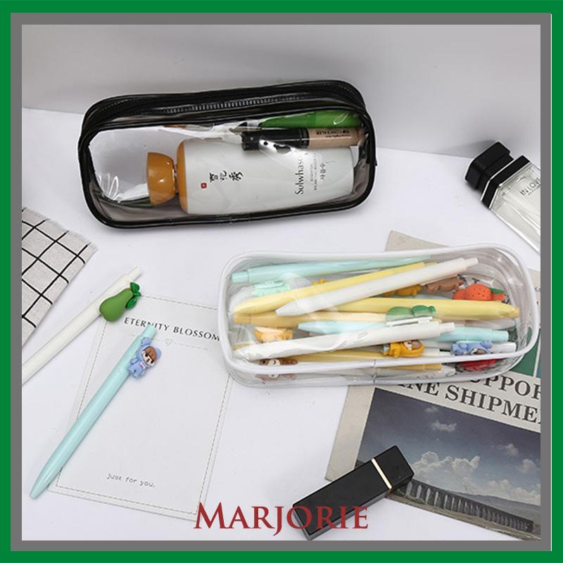 Decompression Primary Middle School Students Competition Rotating Pen Can Write Student Rotating PenTransparent PVC Student Stationery Zipper Pen Bag Travel Portable Toiletry Makeup Storage Bag-MJD