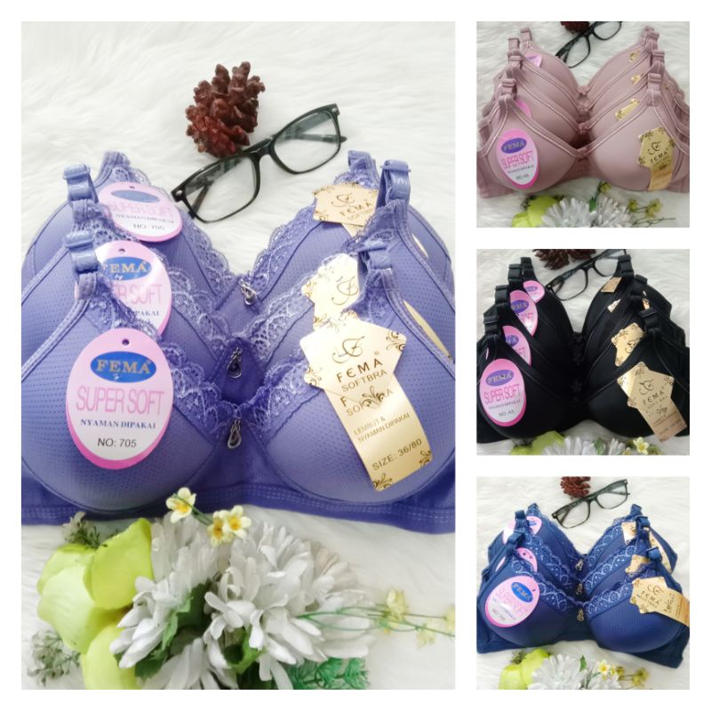 bra/bh wanita fashion tanpa kawat bh fema lembut