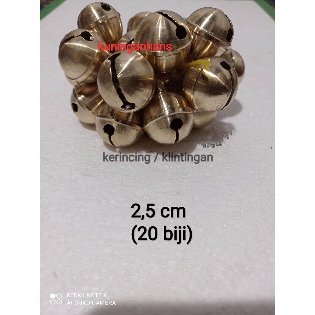 satu kodi klintingan kuningan kerincingan kerincing kuningan 1 kodi diameter 2,5 cm / no. 4