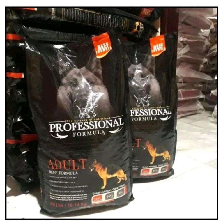 expedisi On profesional dog beef 18,14 kg dog food