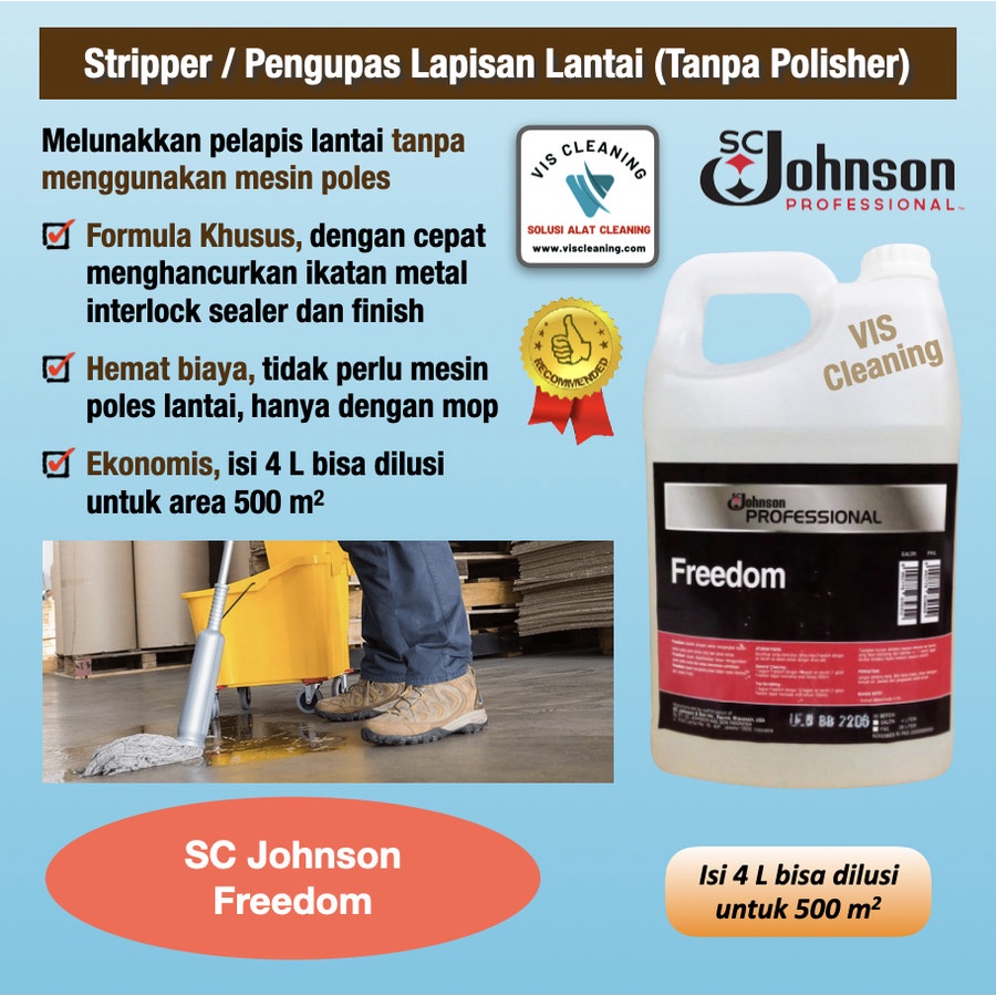 SC Johnson Freedom - Pengupas Lapisan Lantai tanpa Mesin Poles ( 4 L )