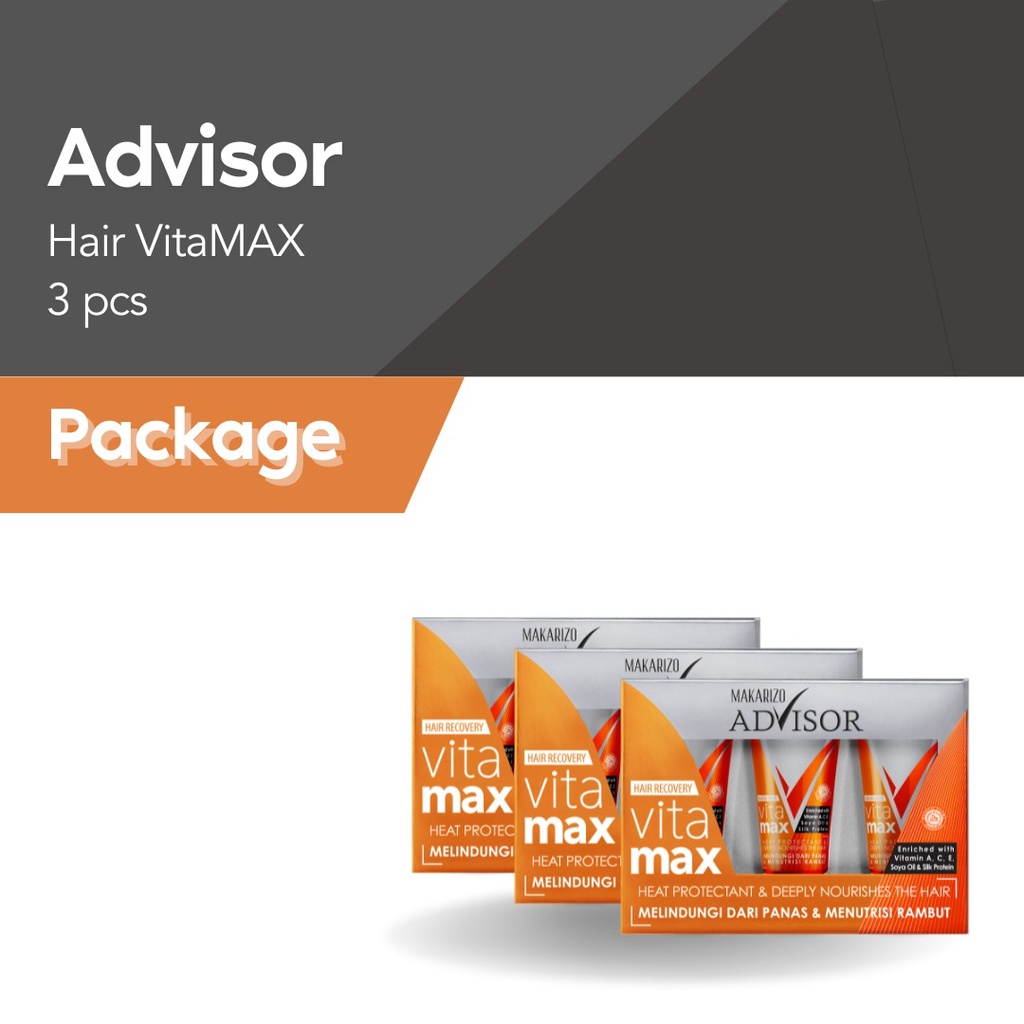 PAKET ISI 3 - Makarizo Advisor Hair Recovery Vitamax 8 ml x 3