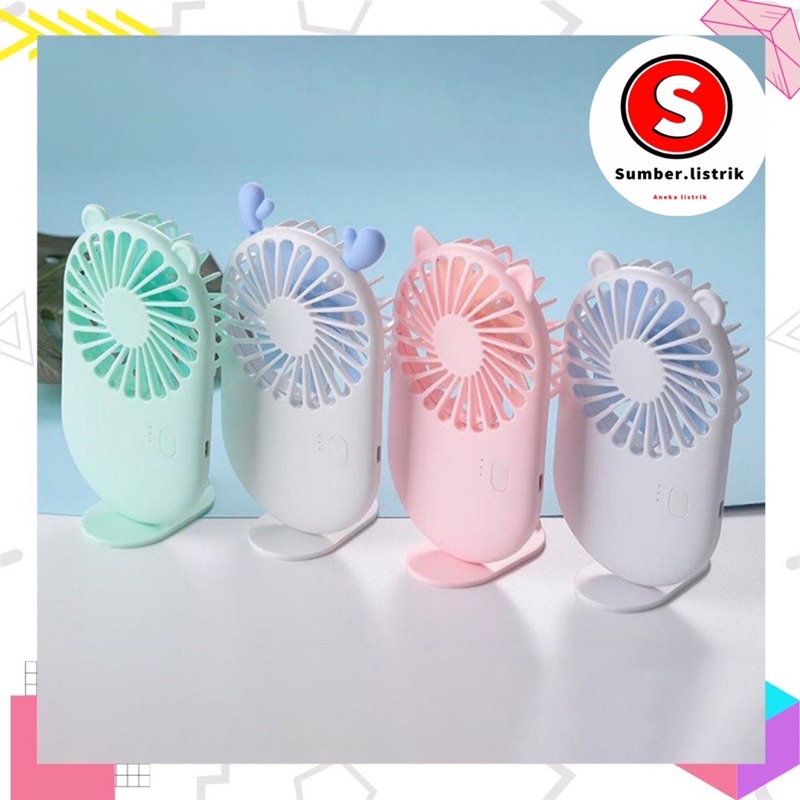 Kipas Angin Mini Portable Karakter Lucu Dan Unik / Rechargeable Fan Make Up Murah