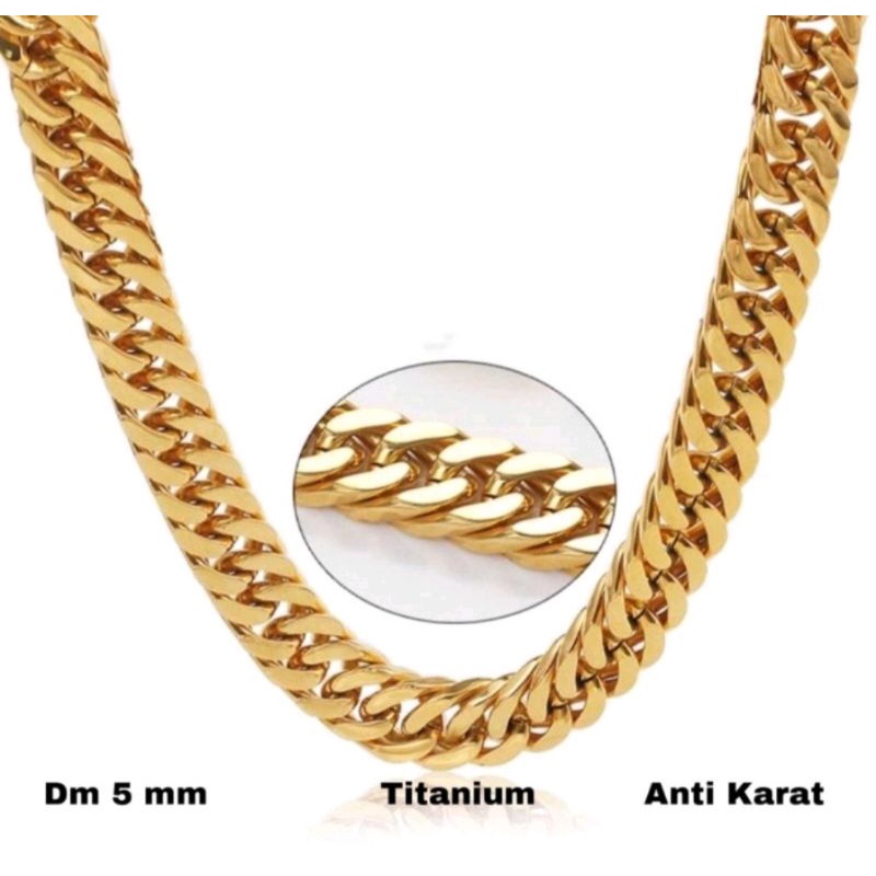 Kalung Titanium Rantai Gold// Kalung JeFri// Kalung Bonge