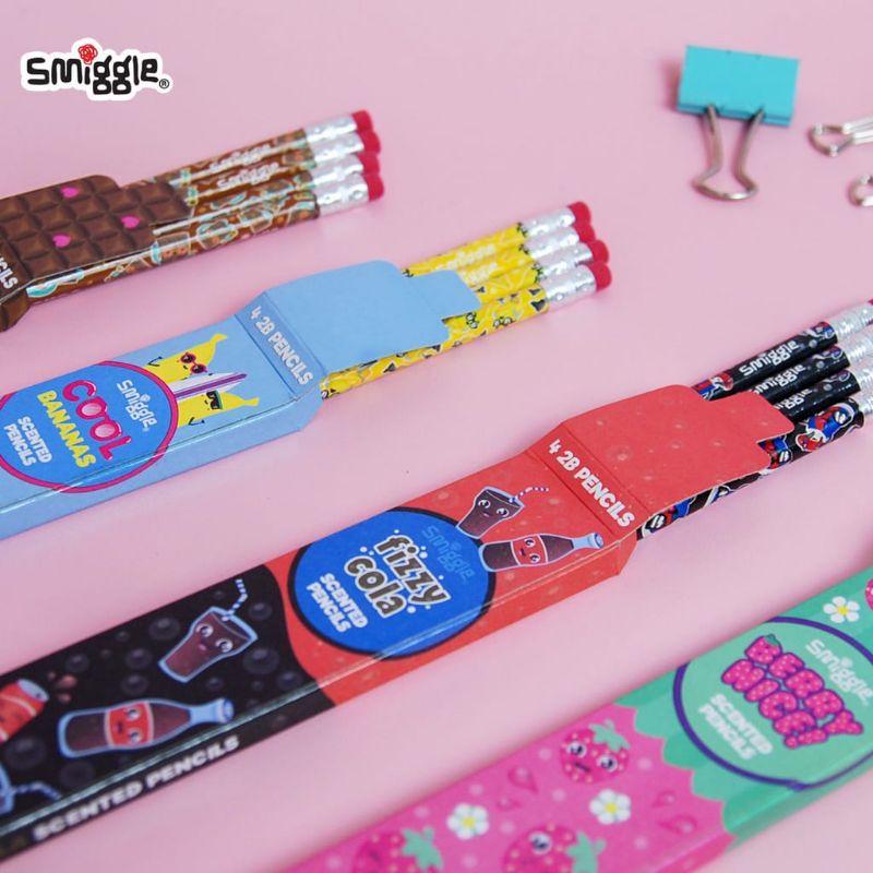 Scented pencil smiggle 4pc/smiggle scented pencil 2B 4pc/pensil smiggle 2B