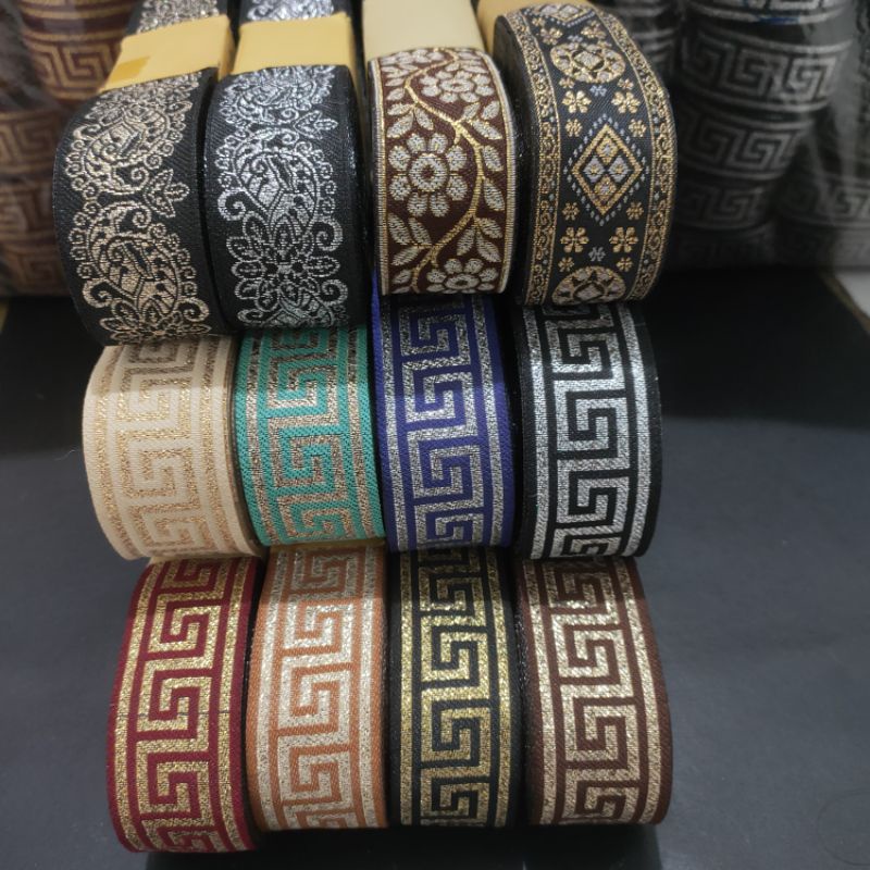 Pita Etnik bordir. jual roll an.(L.3cm-P.18yard)
