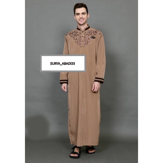 Jubah Muslim AL-FATTAH Modern / Jubah Muslim Gamis Laki-Laki / Gamis Pria Modern Lengan Panjang / Ju