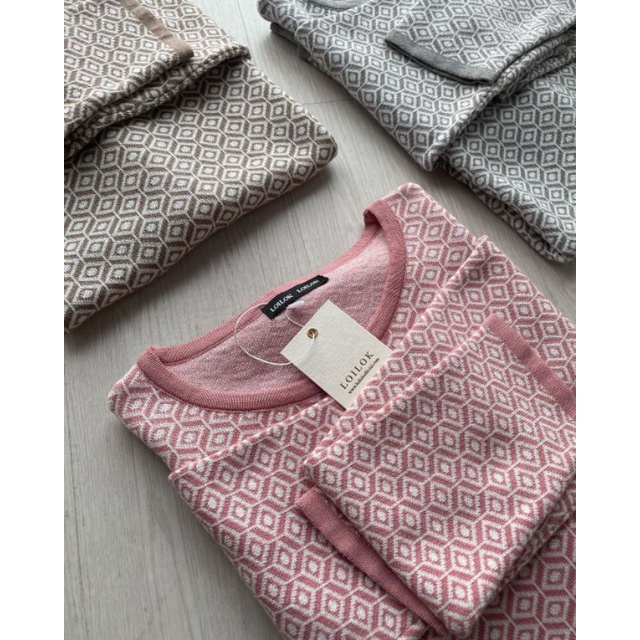 Hexa Knit loilok / sweater knit rajut motif /atasan muslimah