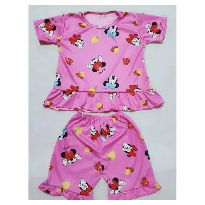 VC-Setelan Ruffle Anak Motif Bunny / Set Ruffle Anak Perempuan