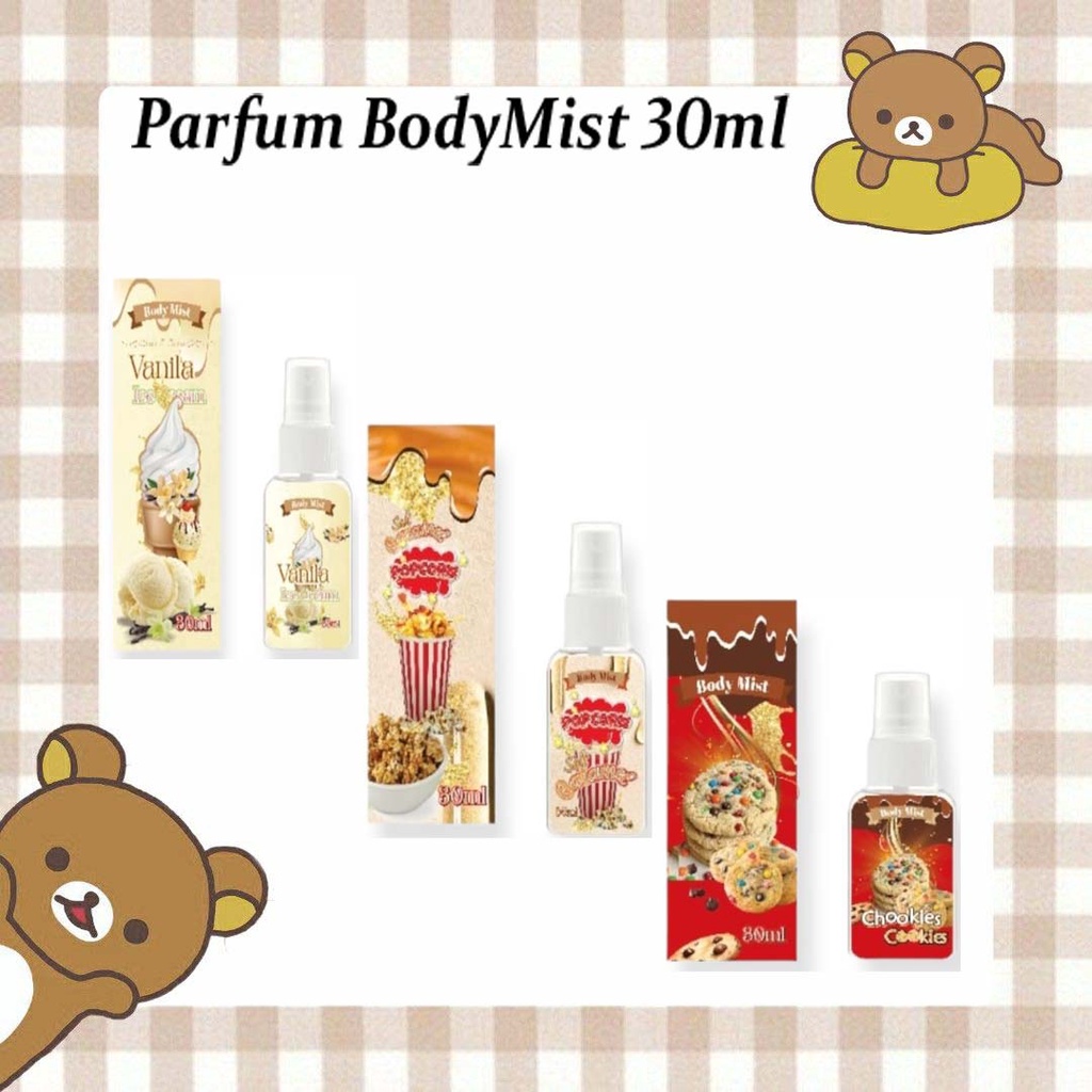 Kanzo - Paket Hemat 25 Pcs Body Mist 30ml / Paket Hemat 25 Pcs Parfum Popcorn 30ml / Parfum Pria &amp; Wanita Tahan Lama