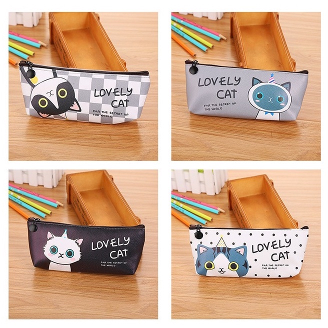 Pouch Kotak Pensil Tempat Pena Sekolah Motif Kucing OSM-ST0041