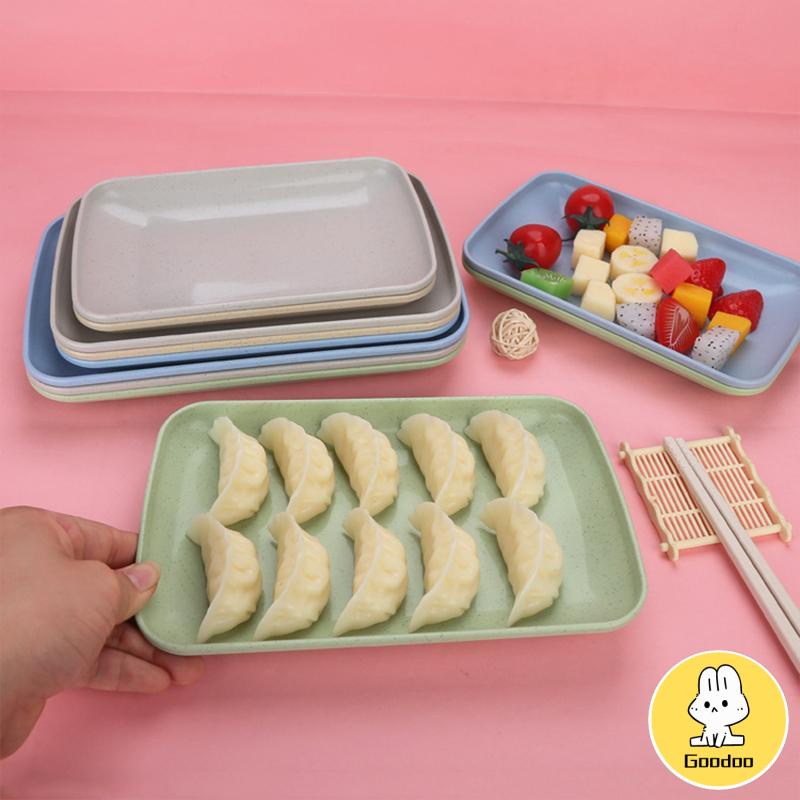 Piring Kecil Simple Longitudinal Piring Eat Snack Bread Cookie Bpa Free Plastic -Doo