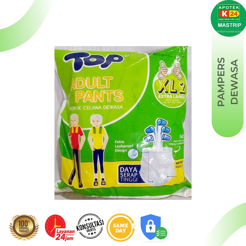 Top Adult Pampers Dewasa XL2 / Celana / Size XL / Isi 2