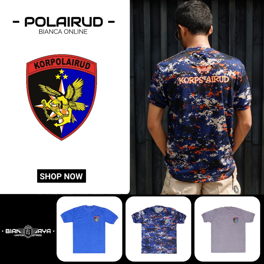 Kaos Loreng Pol air  Baju Kaos loreng lengan pendek Polairud combad terbaru