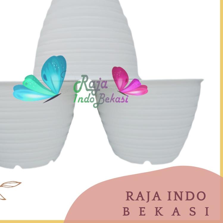 Ori Pot Super Tawon 40 Cm Putih Pot Plastik Bunga Tanaman Pot Tawon Jumbo Besar Putih Tebal Murah Gr
