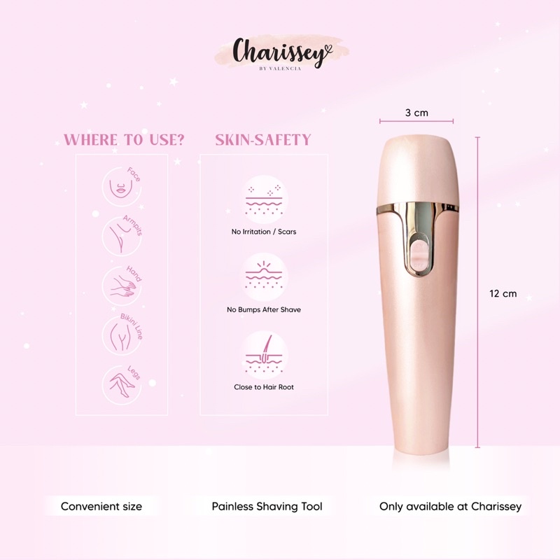 Premium Hair Remover Charissey/ penghilang bulu ketiak tangan kaki v area/ pencukur bulu tanpa sakit ni