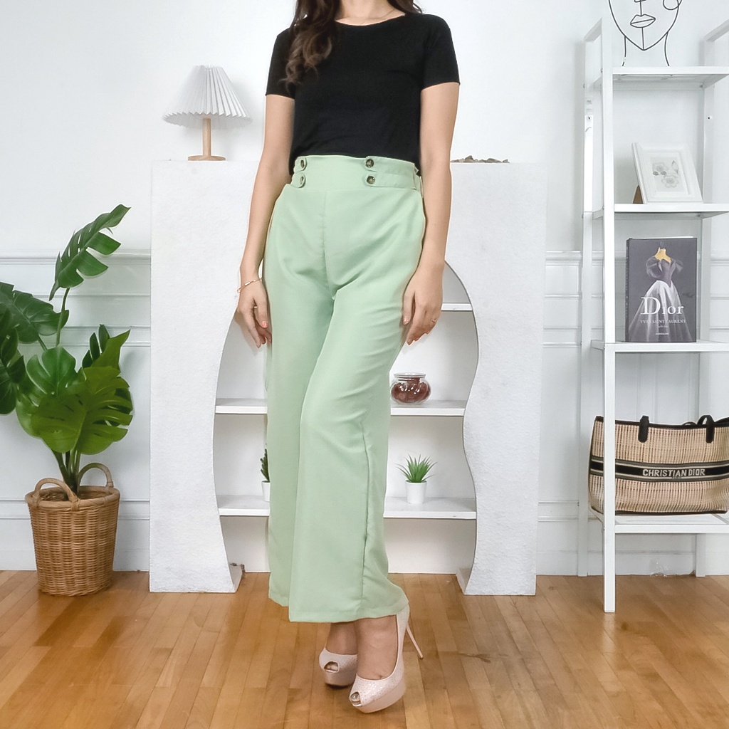 AFI - EC - Celana Kulot Highwaist Double Button (KANCING 4)