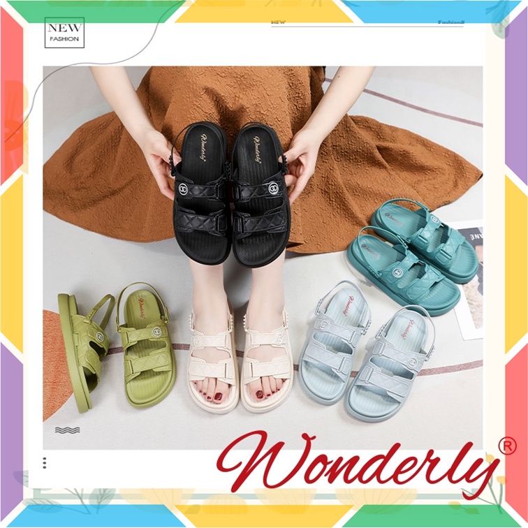 2000-1 Sandal Selop Karet Wanita Ban 2 Wonderly Sendal Slop Cewek Strap 2in1 Import Tawana