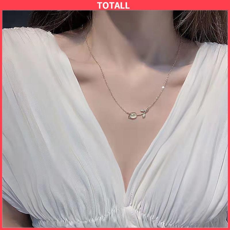 COD Kalung Choker Liontin Bunga Mawar Gaya Korea Untuk Wanita-Totall