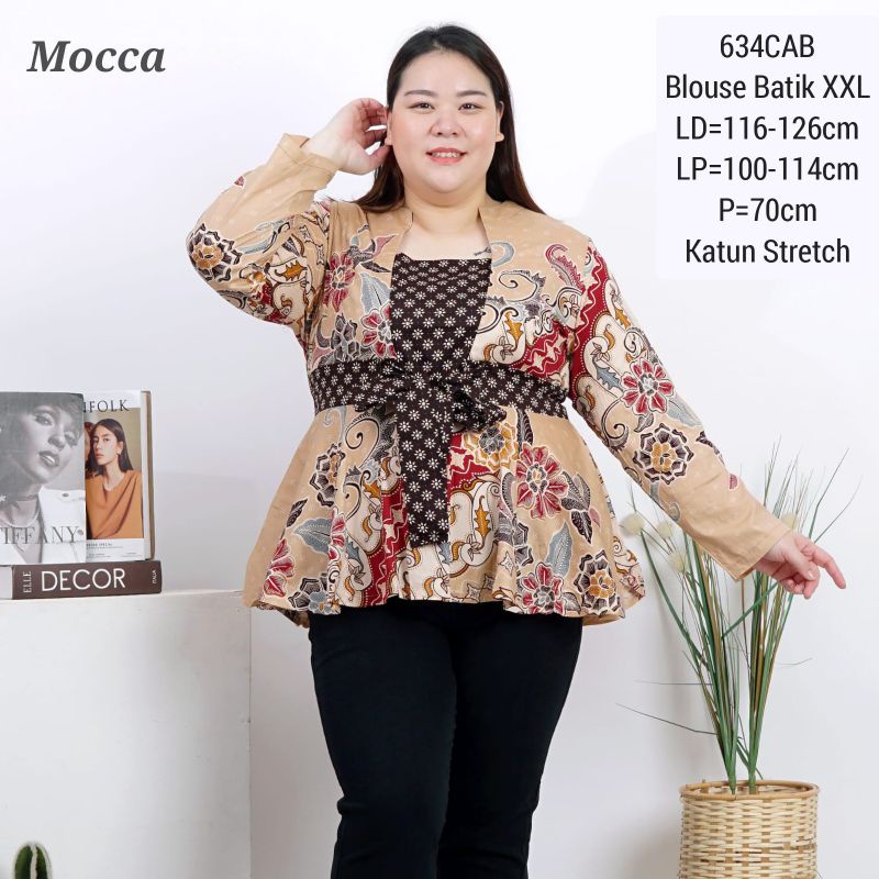 BIGSIZE BLOUSE BATIK GAYATRI MODERN XXL ATASAN CEWEK XXL BLUS JUMBO IKAT FASHION WANITA 634 MURAH