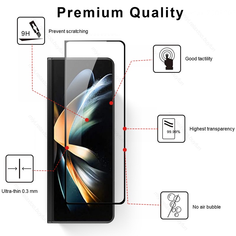 Pelindung Layar Tempered Glass Samsung Galaxy Z Fold 3 Z Fold 4 Paket 2 in 1