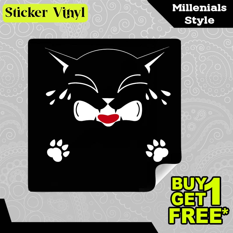 

Stiker Sticker Cat Dont Cry Gambar Unik Desain Keren dan Kekinian Aesthetic Bahan Vinyl Satuan Anti Air