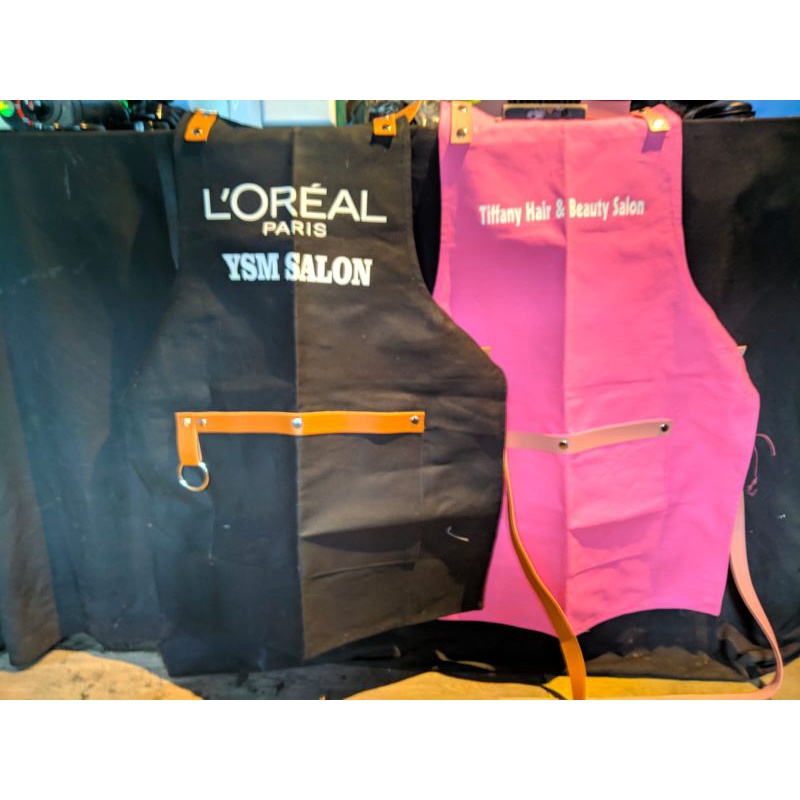 CELEMEK SALON LOREAL BARBER APRON BARBERSHOP - APPRON KEP SERAGAM POTONG RAMBUT PERALATAN KIP CUKUR