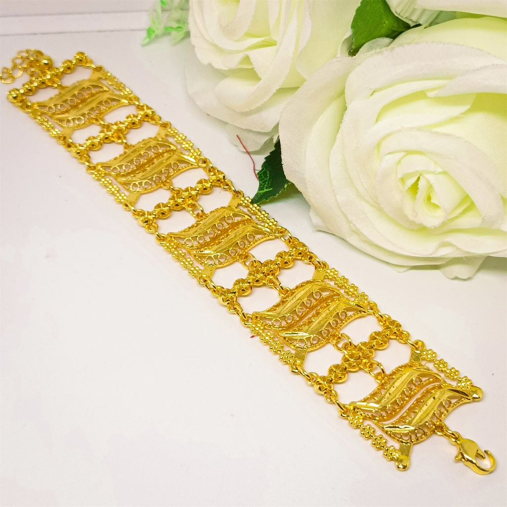 Gelang Model Rantai Kendari Dewasa Emas 24k fashion xuping