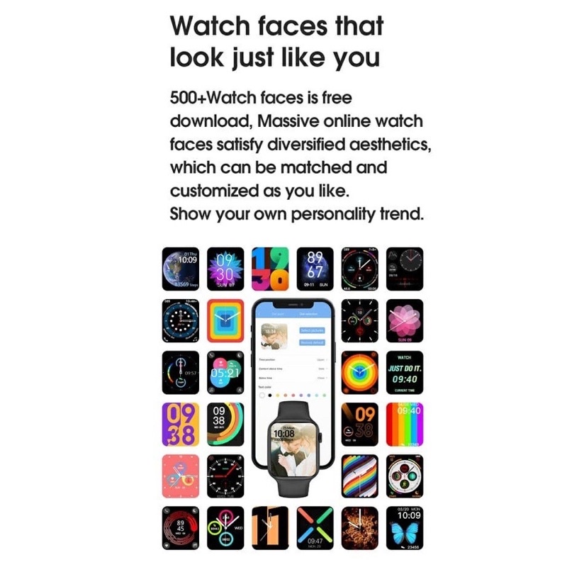 (BISA COD) SMARTWATCH SERIES 7 W17 FULL SCREEN | BISA CUSTOM GAMBAR